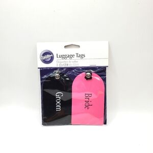 Wilton Bride and Groom Luggage Tags Set of 2 Honeymoon Travel Wedding Gift